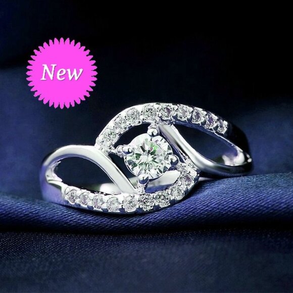 Ae Cee R. Jewelry - Carlelle Size 6.5 925 Sterling Silver Lab Created Cubic Zirconia Ring Gift Boxed